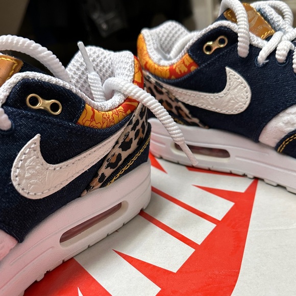 Nike Air Max 1 Premium ‘Denim Leopard’ Sneakers LIKE NEW! - Picture 12 of 13